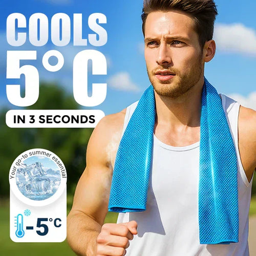⏰Summer Sale Buy 1 Get 1 Free❄💦Cold Sweat Towel You Can Use Anywhere, Anytime! Reusable Soft Absorbent Cooling Portableâ€?UK Ready!