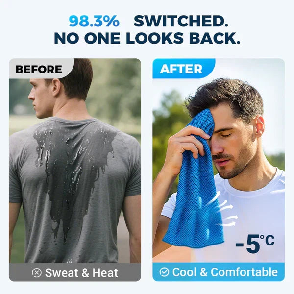 ⏰Summer Sale Buy 1 Get 1 Free❄💦Cold Sweat Towel You Can Use Anywhere, Anytime! Reusable Soft Absorbent Cooling Portableâ€?UK Ready!