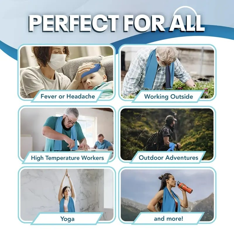⏰Summer Sale Buy 1 Get 1 Free❄💦Cold Sweat Towel You Can Use Anywhere, Anytime! Reusable Soft Absorbent Cooling Portableâ€?UK Ready!