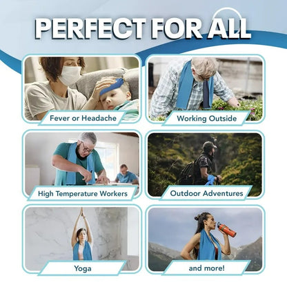 ⏰Summer Sale Buy 1 Get 1 Free❄💦Cold Sweat Towel You Can Use Anywhere, Anytime! Reusable Soft Absorbent Cooling Portableâ€?UK Ready!