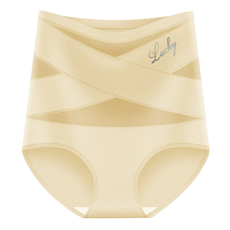 Plus-Size High-Waist Cross Tummy Control Panties