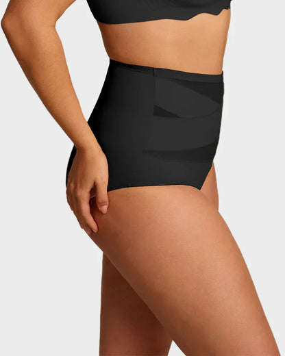 Plus-Size High-Waist Cross Tummy Control Panties