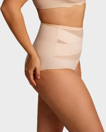 Plus-Size High-Waist Cross Tummy Control Panties