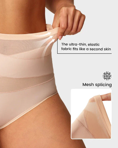 Plus-Size High-Waist Cross Tummy Control Panties