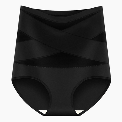 Plus-Size High-Waist Cross Tummy Control Panties
