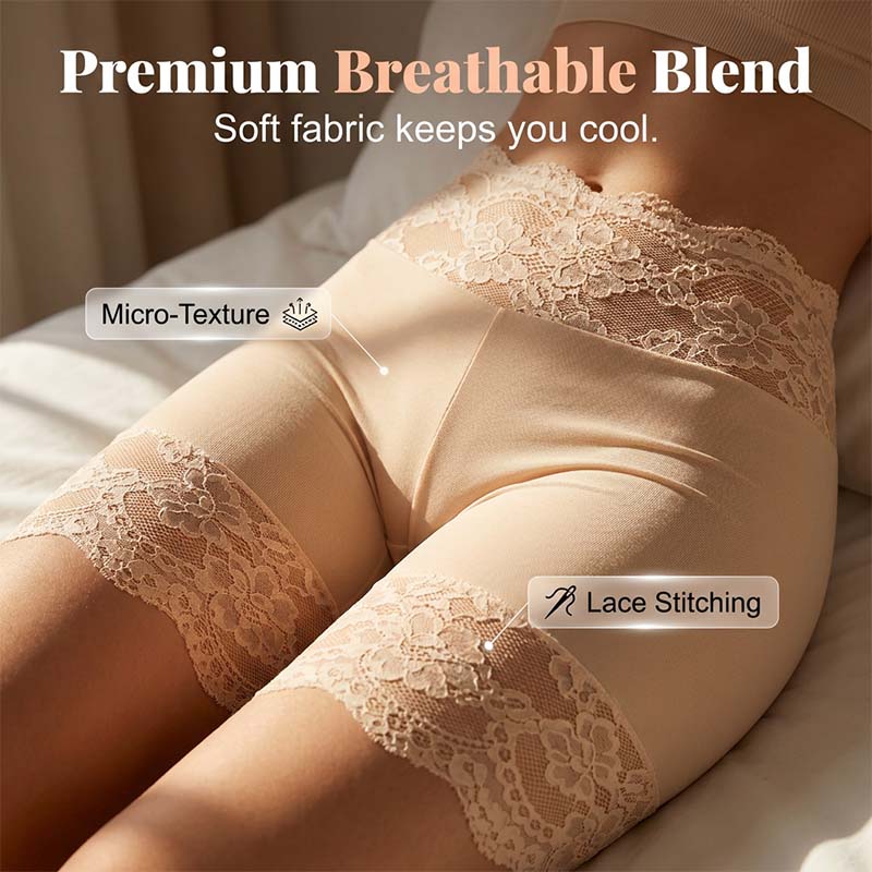 🥳2026 HOT SALE🥳💞50K+ SOLD!🩲💕 30% OFF! Lace Shorts & Ribbed Top Set – Soft & breathable. Wear together or mix & match. No thigh chafe. 👗✅
