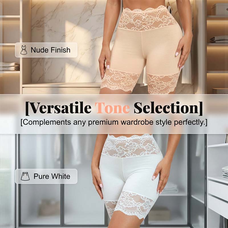🥳2026 HOT SALE🥳💞50K+ SOLD!🩲💕 30% OFF! Lace Shorts & Ribbed Top Set – Soft & breathable. Wear together or mix & match. No thigh chafe. 👗✅